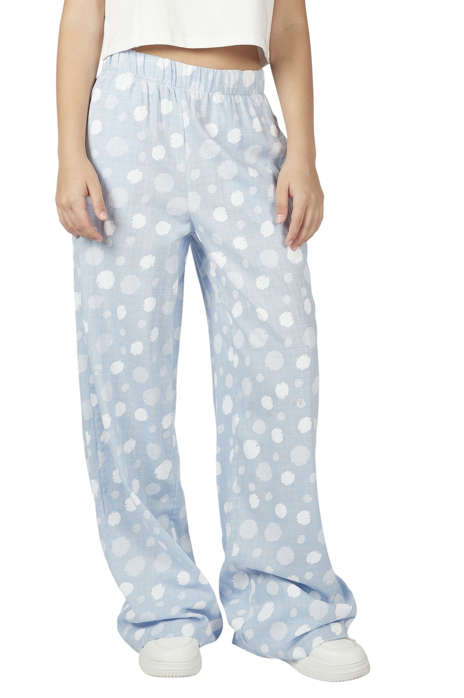 Брюки дев. АРТ.G-TR26095F,гол-бел,хл