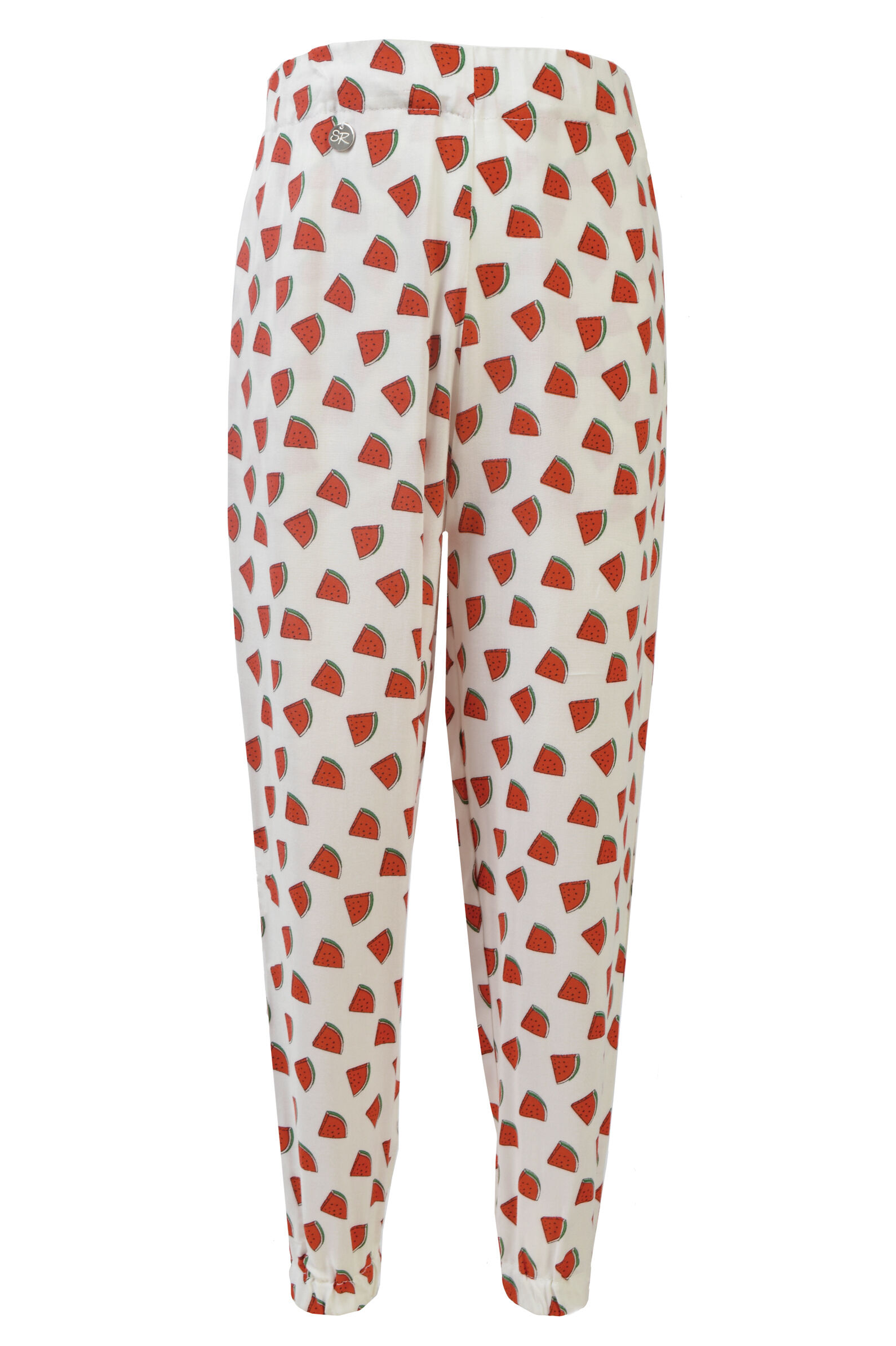 Брюки дев. АРТ.SR300G102,бел-крас,вис