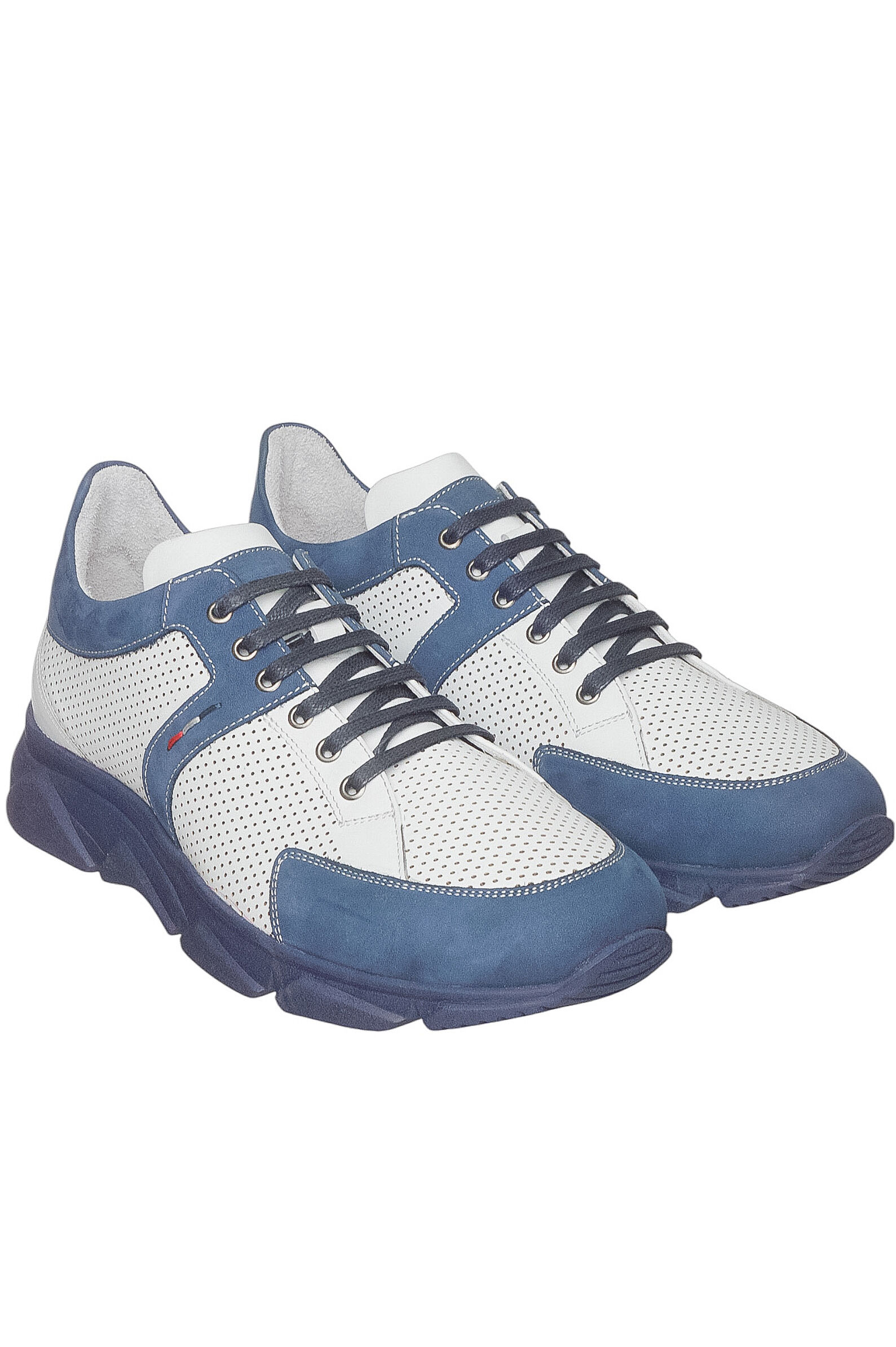 Кроссовки муж. АРТ.035840,бел-син,н.к-нуб/н.к