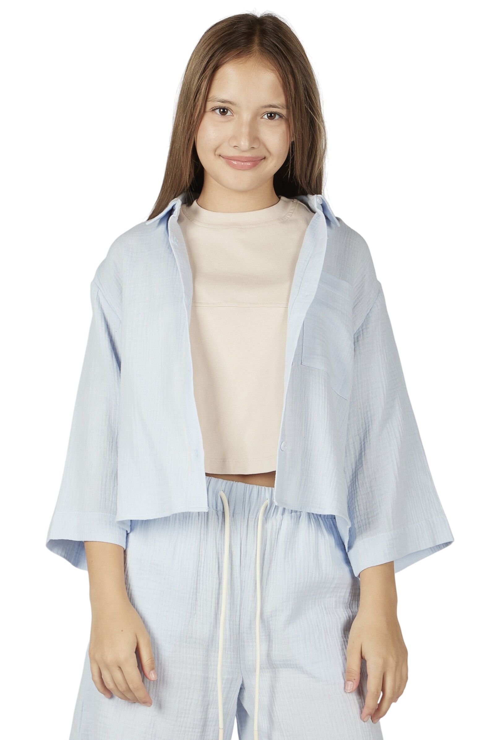 Рубашка дев. АРТ.G-SH26087,гол,хл