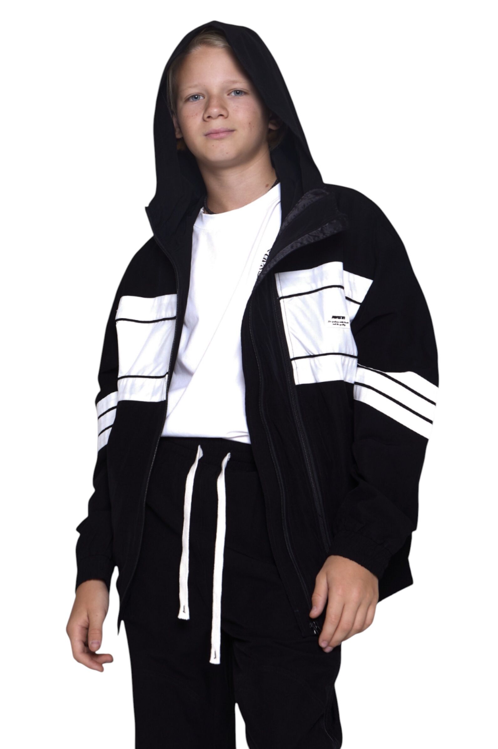 Ветровка АРТ.B-JCK35122,чер-бел,вис-па-эл